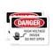 Signmission High Voltage Inside Do Not Open Danger Sign, Plastic, 10in W x 7in L, 2PK OS-2PACK-DS-P-710-L-1333 - alternate 1